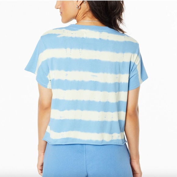 Soulcycle Gracie Raw Hem Boyfriend Tee Blue/Yellow - Picture 3 of 6